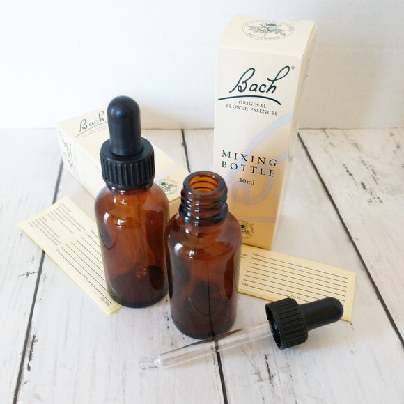 Bach Flowers 2 Pack Empty Mixing Bottles New 30ml Amber Glass with Dropper Cap - Picture 8 of 9